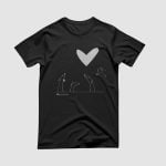 Greyhound's love - Silver Heart - Women's Premium Black T-Shirt