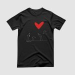 Greyhound's love - Red Heart - Women's Premium Black T-Shirt