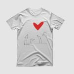 Greyhound's love - Red Heart - Women's Premium T-Shirt