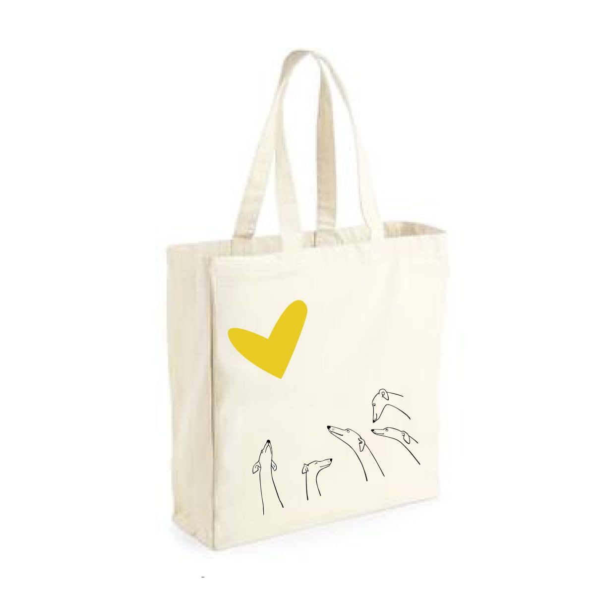 Greyhound’s love – Golden Heart - Beige Canvas Shopper Bag - Image 1