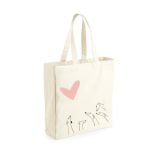 Greyhound’s love – Rose Gold - Beige Canvas Shopper Bag