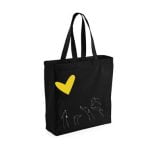 Greyhound’s love – Golden Heart - Black Canvas Shopper Bag