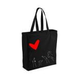 Greyhound’s love – Red - Black Canvas Shopper Bag