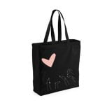Greyhound’s love – Rose Gold - Black Canvas Shopper Bag