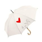 Greyhoundbrella Red Heart - White Automatic Umbrella - Recycled